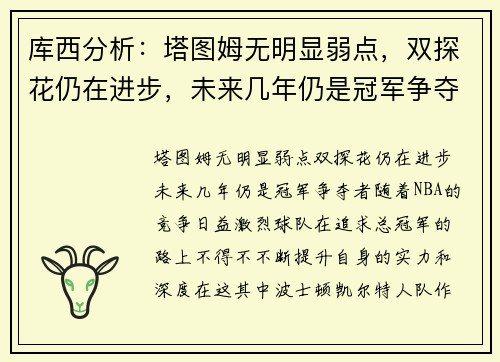 库西分析：塔图姆无明显弱点，双探花仍在进步，未来几年仍是冠军争夺者